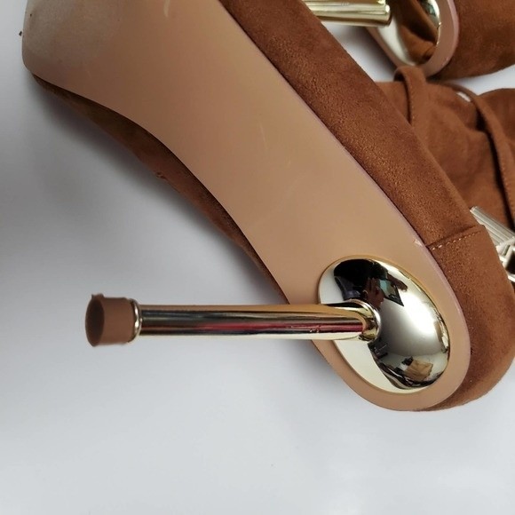Camel Boot Pointed Toe  Stiletto Size 10 - Picture 7 of 10